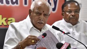 BJP Karnataka president BS Yeddyurappa’s son was widely expected to contest against chief minister Siddaramaiah’s son from Varuna assembly seat.(HT file photo) BJP Karnataka president BS Yeddyurappa’s son was widely expected to contest against chief minister Siddaramaiah’s son from Varuna assembly seat.(HT file photo)