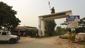 Entry gate to Bisada village where Mohammad Ikhlaq was lynched by a mob over suspicion that he had slaughtered a cow and consumed beef in September 2015.(Virendra Singh Gosain/HT PHOTO) Entry gate to Bisada village where Mohammad Ikhlaq was lynched by a mob over suspicion that he had slaughtered a cow and consumed beef in September 2015.(Virendra Singh Gosain/HT PHOTO)