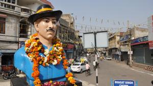 A statue of Bhagat Singh in Jalandhar.(Pardeep Pandit/HT File Photo) A statue of Bhagat Singh in Jalandhar.(Pardeep Pandit/HT File Photo)