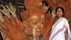 West Bengal chief minister Mamata Banerjee inaugurates Goddess Durga Puja pandal on the occasion of 'Mahalaya', Kolkata(PTI) West Bengal chief minister Mamata Banerjee inaugurates Goddess Durga Puja pandal on the occasion of 'Mahalaya', Kolkata(PTI)