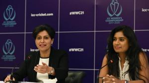 Mithali Raj and Anjum Chopra addressed a press conference as the International Cricket Council (ICC) launched its Women’s Championship for the 2021 World Cup. The tournament will be held in New Zealand(AFP) Mithali Raj and Anjum Chopra addressed a press conference as the International Cricket Council (ICC) launched its Women’s Championship for the 2021 World Cup. The tournament will be held in New Zealand(AFP)