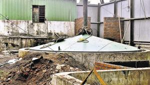 One of the biogas plants erected by PMC on Ghole road in Pune.(Pratham Gokhale/HT Photo) One of the biogas plants erected by PMC on Ghole road in Pune.(Pratham Gokhale/HT Photo)