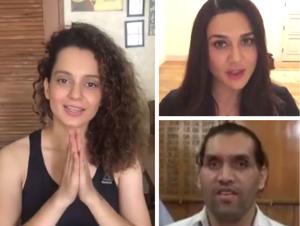 Kanagana Ranaut, Preity Zinta and Khali are urging citizens of Himachal Pradesh to get themselves registered.(HT Photo) Kanagana Ranaut, Preity Zinta and Khali are urging citizens of Himachal Pradesh to get themselves registered.(HT Photo)