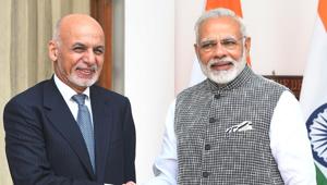 Prime Minister Narendra Modi with Afghanistan President Ashraf Ghani at Hyderabad House in New Delhi on Tuesday.(Mohd Zakir/HT Photo) Prime Minister Narendra Modi with Afghanistan President Ashraf Ghani at Hyderabad House in New Delhi on Tuesday.(Mohd Zakir/HT Photo)