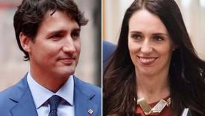 Canadian PM Justin Trudeau and Jacinda Ardern, the new Prime Minister of New Zealand.(HT)