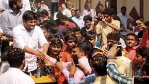 Patidar leader Hardik Patel meets his supporters at Bhavnagar district in Gujarat.(PTI FILE) Patidar leader Hardik Patel meets his supporters at Bhavnagar district in Gujarat.(PTI FILE)