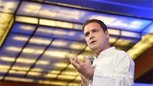 Rahul Gandhi at 112th PHD Chamber's Annual Session & Awards for Excellence 2017 in New Delhi on Thursday.(PTI Photo) Rahul Gandhi at 112th PHD Chamber's Annual Session & Awards for Excellence 2017 in New Delhi on Thursday.(PTI Photo)