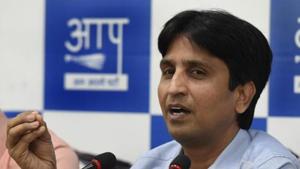 Kumar Vishwas, who is known for his oratory skills, has not been allotted a slot to speak at the council meet according to the agenda shared among the members. He had, in fact, anchored the last four such meets.(Mohd Zakir/HT PHOTO) Kumar Vishwas, who is known for his oratory skills, has not been allotted a slot to speak at the council meet according to the agenda shared among the members. He had, in fact, anchored the last four such meets.(Mohd Zakir/HT PHOTO)