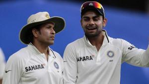 Virat Kohli (R) believes that it is not right to compare him with legendary cricketer Sachin Tendulkar.(HT Photo) Virat Kohli (R) believes that it is not right to compare him with legendary cricketer Sachin Tendulkar.(HT Photo)