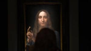 This file photo taken on November 03, 2017 shows Leonardo da Vinci’s 