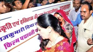 Sawai Madopur MLA and member of erstwhile royal family of Jaipur, Diya Kumari, at a signature campaign opposing the release of Padmavati. Sawai Madopur MLA and member of erstwhile royal family of Jaipur, Diya Kumari, at a signature campaign opposing the release of Padmavati.
