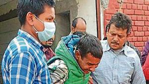 Family members of Bahadur (top) in an inconsolable state. He was among the 13 who died in the tragedy.(HT Photo) Family members of Bahadur (top) in an inconsolable state. He was among the 13 who died in the tragedy.(HT Photo)