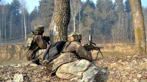 File photo of army personnel during an encounter with militants in Kupwara district of Kashmir.(PTI) File photo of army personnel during an encounter with militants in Kupwara district of Kashmir.(PTI)