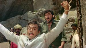 Sanjeev Kumar and Amjad Khan in Sholay. Sanjeev Kumar and Amjad Khan in Sholay.