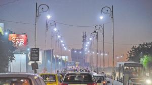 Former standing committee chairman Vishal Tambe said that the contractor has only fit 40,000 LED street lights yet.(Sanket Wankhade/HT PHOTO) Former standing committee chairman Vishal Tambe said that the contractor has only fit 40,000 LED street lights yet.(Sanket Wankhade/HT PHOTO)