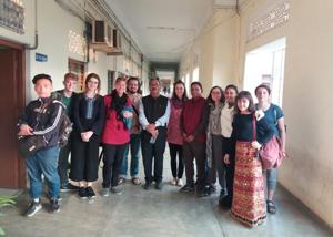 Students of New York based ‘THINK Global School’ with IIT BHU professor PK Mishra in Varanasi.(HT Photo) Students of New York based ‘THINK Global School’ with IIT BHU professor PK Mishra in Varanasi.(HT Photo)