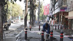 Smart City road work in progress near Parihar chowk, Aundh, on November 27, 2017.(HT Photo) Smart City road work in progress near Parihar chowk, Aundh, on November 27, 2017.(HT Photo)