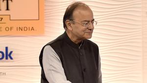 Finance minister Arun Jaitley at the Hindustan Times Leadership Summit in New Delhi on Thursday.(Ajay Aggarwal/HT PHOTO)
