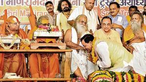 BJP leader Subramanian Swamy at the birthday celebrations of Ram Janmabhoomi Nyas chief Mahant Nritya Gopal Das in Ayodhya.(Ashok Dutta/HT File Photo) BJP leader Subramanian Swamy at the birthday celebrations of Ram Janmabhoomi Nyas chief Mahant Nritya Gopal Das in Ayodhya.(Ashok Dutta/HT File Photo)