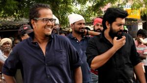 Richie director Gautham Ramachandran with Nivin Pauly on the sets of the film. Richie director Gautham Ramachandran with Nivin Pauly on the sets of the film.