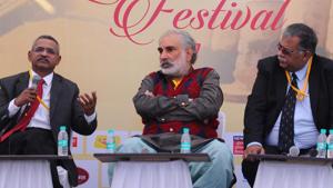 From left: Lt Gen Sanjay Kulkarni, Rahul Bedi and Shiv Kunal Verma during a session on ‘Siachen - the ongoing conflict’ at the Military Literature Festival in Chandigarh on Saturday.(Anil Dayal/HT) From left: Lt Gen Sanjay Kulkarni, Rahul Bedi and Shiv Kunal Verma during a session on ‘Siachen - the ongoing conflict’ at the Military Literature Festival in Chandigarh on Saturday.(Anil Dayal/HT)