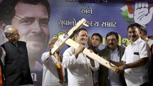 Congress vice-President Rahul Gandhi at a public meeting in Amreli, Gujarat, November 29, 2017(PTI) Congress vice-President Rahul Gandhi at a public meeting in Amreli, Gujarat, November 29, 2017(PTI)