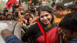DMK MP Kanimozhi was acquitted by a special court in the 2G scam case, in New Delhi.(PTI Photo) DMK MP Kanimozhi was acquitted by a special court in the 2G scam case, in New Delhi.(PTI Photo)