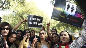 A protest in New Delhi against the trans bill at Jantar Mantar in New Delhi on Sunday, December 17(Arvind Yadav/HT PHOTO) A protest in New Delhi against the trans bill at Jantar Mantar in New Delhi on Sunday, December 17(Arvind Yadav/HT PHOTO)