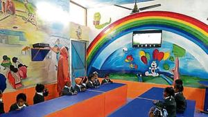 The pre-primary wing of Government Primary School in Sosan village in Moga.(HT Photo) The pre-primary wing of Government Primary School in Sosan village in Moga.(HT Photo)