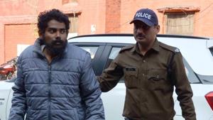Brahamchari Atmabodhanand arrested by police on Monday after his protest at an event in Haridwar. A local court sent him to judicial custody till December 30.(HT Photo) Brahamchari Atmabodhanand arrested by police on Monday after his protest at an event in Haridwar. A local court sent him to judicial custody till December 30.(HT Photo)