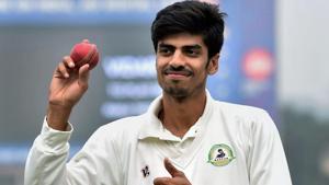 Rajneesh Gurbani performed exceptionally well on the second day as his hat-trick put Vidarbha in a commanding position against Delhi in the Ranji Trophy final at Indore’s Holkar stadium.(PTI) Rajneesh Gurbani performed exceptionally well on the second day as his hat-trick put Vidarbha in a commanding position against Delhi in the Ranji Trophy final at Indore’s Holkar stadium.(PTI)