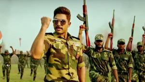 Naa Peru Surya first look: Allu Arjun plays the role of a soldier who is being disciplined by his senior officials. Naa Peru Surya first look: Allu Arjun plays the role of a soldier who is being disciplined by his senior officials.