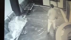 A video screengrab shows the attacker. A woman and three watchmen were among the victims. A video screengrab shows the attacker. A woman and three watchmen were among the victims.