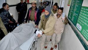 Dhankar underwent a neurosurgery on Tuesday evening. On Thursday, his vitals — body temperature, pulse rate and blood pressure — turned stable.(SubhashSharma/ HT Photo) Dhankar underwent a neurosurgery on Tuesday evening. On Thursday, his vitals — body temperature, pulse rate and blood pressure — turned stable.(SubhashSharma/ HT Photo)