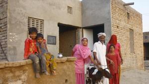A BPL family in Rajasthan outside their house.(HT File Photo) A BPL family in Rajasthan outside their house.(HT File Photo)