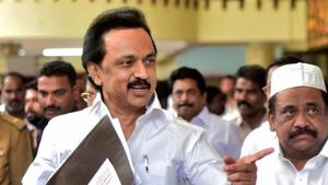 DMK working president MK Stalin said the governor has refused to conduct a floor test in the state assembly despite several pleas by the Opposition.(PTI File) DMK working president MK Stalin said the governor has refused to conduct a floor test in the state assembly despite several pleas by the Opposition.(PTI File)