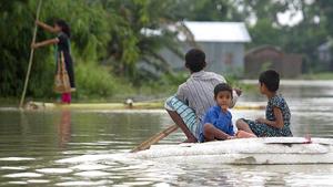 File photo of floods in Assam. A new study on flood risk paints an alarming picture for India.(AP) File photo of floods in Assam. A new study on flood risk paints an alarming picture for India.(AP)