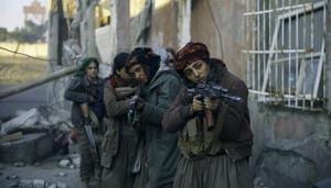 Golshifteh Farahani in a scene from the film on Kurdish female fighters. Golshifteh Farahani in a scene from the film on Kurdish female fighters.