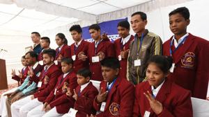 National Bravery Awards 2017 winners at a press preview in New Delhi on Thursday.(Mohd Zakir/HT PHOTO) National Bravery Awards 2017 winners at a press preview in New Delhi on Thursday.(Mohd Zakir/HT PHOTO)
