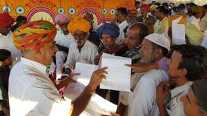 Manvendra Singh, legislator from Sheo assembly constituency, in Barmer.(HT Photo) Manvendra Singh, legislator from Sheo assembly constituency, in Barmer.(HT Photo)