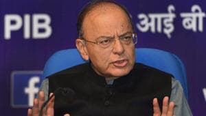 Finance minister Arun Jaitley addresses press conference in New Delhi.(PTI) Finance minister Arun Jaitley addresses press conference in New Delhi.(PTI)