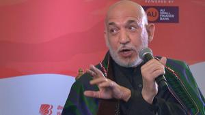 Jaipur: Former Afghan president Hamid Karzai speaks at a session during Jaipur Literature Festival 2018 at Diggi Palace in Jaipur on Friday. PTI Photo (PTI1_26_2018_000219B)(PTI) Jaipur: Former Afghan president Hamid Karzai speaks at a session during Jaipur Literature Festival 2018 at Diggi Palace in Jaipur on Friday. PTI Photo (PTI1_26_2018_000219B)(PTI)