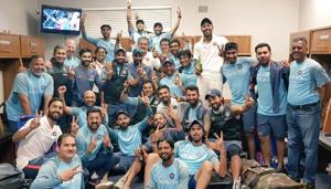 Virat Kohli’s Indian cricket team beat South Africa by 63 runs in the third and final Test of the series at Wanderers in Johannesburg.(Twitter) Virat Kohli’s Indian cricket team beat South Africa by 63 runs in the third and final Test of the series at Wanderers in Johannesburg.(Twitter)