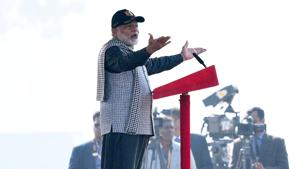 Prime Minister Narendra Modi addresses an NCC rally in New Delhi on Sunday.(Arvind Yadav/HT Photo) Prime Minister Narendra Modi addresses an NCC rally in New Delhi on Sunday.(Arvind Yadav/HT Photo)