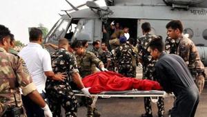 Injured Amarnath pilgrims being taken to hospital by the Indian Air Force rescue team last year in Jammu.(PTI File Photo) Injured Amarnath pilgrims being taken to hospital by the Indian Air Force rescue team last year in Jammu.(PTI File Photo)
