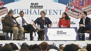 The panellists on the session on the Rohingya crisis included Azeem Ibrahim, Jeffrey Gettleman, Nick Perry, Praveen Swami and Shelley Thakral at the Jaipur Literature Festival on Monday.(Raj K Raj/HT PHOTO) The panellists on the session on the Rohingya crisis included Azeem Ibrahim, Jeffrey Gettleman, Nick Perry, Praveen Swami and Shelley Thakral at the Jaipur Literature Festival on Monday.(Raj K Raj/HT PHOTO)