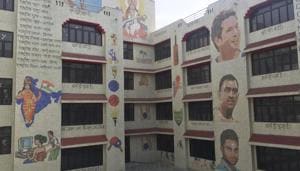 The school of excellence in Dwarka Sector 22 that was inaugurated by Delhi education minister Manish Sisodia on Saturday.(HT Photo) The school of excellence in Dwarka Sector 22 that was inaugurated by Delhi education minister Manish Sisodia on Saturday.(HT Photo)
