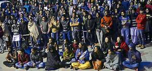 The teachers’ association (JNUTA) of the university on Saturday said they will be staging a sit-in protest on Monday, which will be joined by the students’ union (JNUSU).(Vipin Kumar/HT PHOTO) The teachers’ association (JNUTA) of the university on Saturday said they will be staging a sit-in protest on Monday, which will be joined by the students’ union (JNUSU).(Vipin Kumar/HT PHOTO)