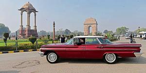 People drive around as part of a vintage car rally at India Gate on Saturday. Starting from India Gate, the cars reached Gurgaon, where they will be showcased till Sunday(Anushree Fadnavis/HT PHOTO) People drive around as part of a vintage car rally at India Gate on Saturday. Starting from India Gate, the cars reached Gurgaon, where they will be showcased till Sunday(Anushree Fadnavis/HT PHOTO)