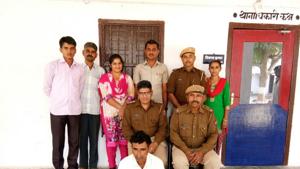 Barmer police raided the man’s illegal poppy farm on Monday and destroyed 840 opium plants before arresting the farmer, Jairam Bishnoi.(HT PHOTO) Barmer police raided the man’s illegal poppy farm on Monday and destroyed 840 opium plants before arresting the farmer, Jairam Bishnoi.(HT PHOTO)